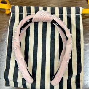 Lele Sadoughi pink Pearl slim headband.